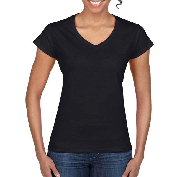 Printed Gildan Softstyle Ladies V-Neck Tees