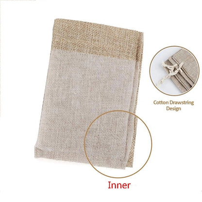 Linen Jewelry Pouches With Drawstring
