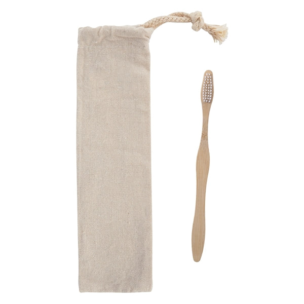 Bamboo Toothbrush In Cotton Pouch