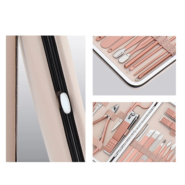 Professional Manicure Cute Pink Nail Clippers Set of 18 Pcs
