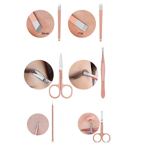 Professional Manicure Cute Pink Nail Clippers Set of 18 Pcs