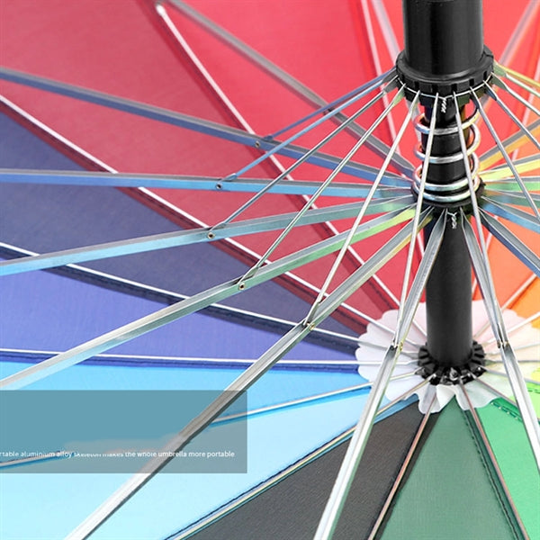 Advertising Rainbow Color Raining 16 Ribs Golf Umbrella