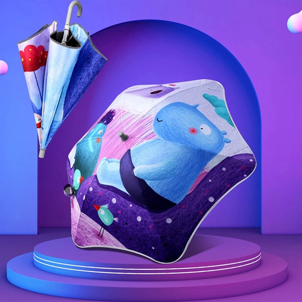 Children's Reflective Cartoon Raining UV Umbrella