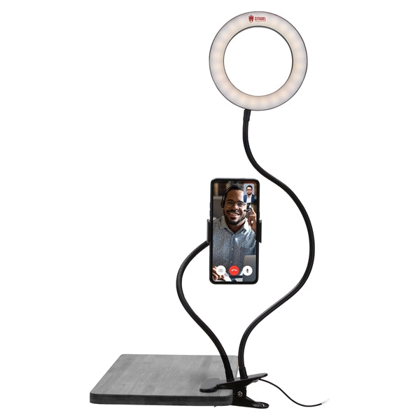Webcam Ring Light with Cell Phone Holder