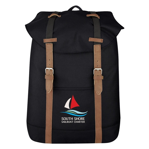 Flap Drawstring Backpack