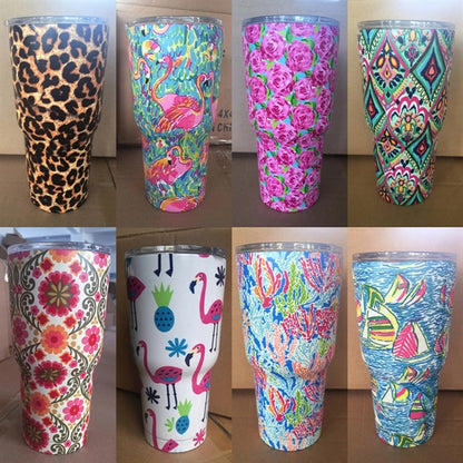 30oz Leopard Pattern Double-Layer Stainless Steel Vacuum Fla