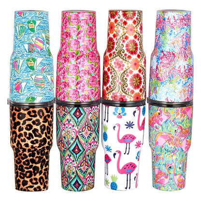 30oz Leopard Pattern Double-Layer Stainless Steel Vacuum Fla