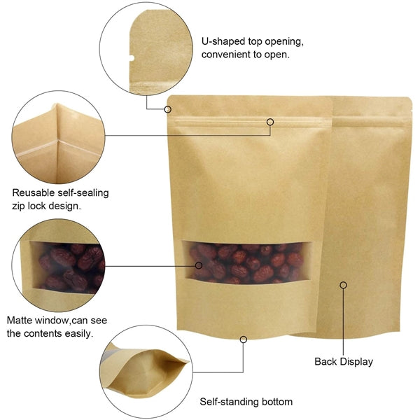 Stand Up Pouch Bags,  Kraft Pouch with  Matte Wind