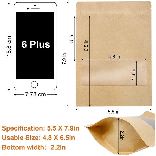 Stand Up Pouch Bags,  Kraft Pouch with  Matte Wind