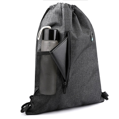 Drawstrings Backpacks Bags USB Port Headphone Hole Design