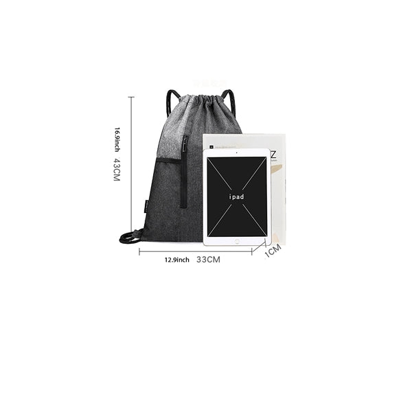 Drawstrings Backpacks Bags USB Port Headphone Hole Design