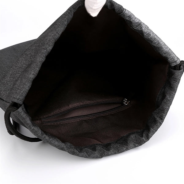 Drawstrings Backpacks Bags USB Port Headphone Hole Design