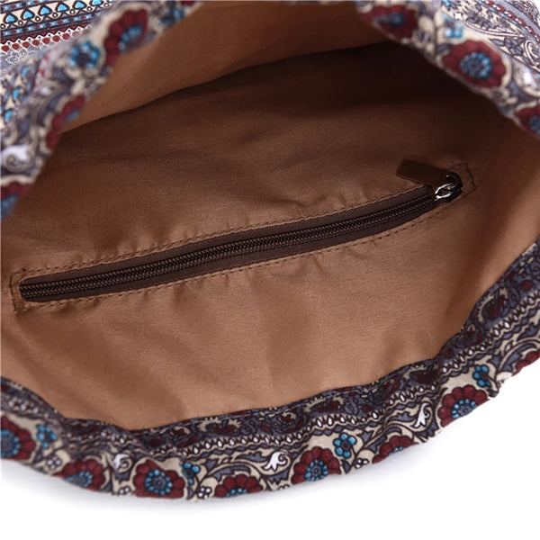 Bohemian Drawstring Backpack Light Cinch Bag Gym Sack String