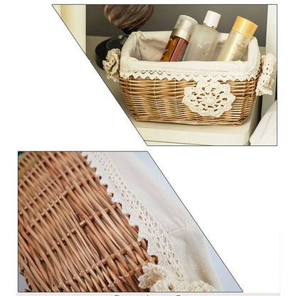 Three-Piece Wicker Furniture Storage Basket