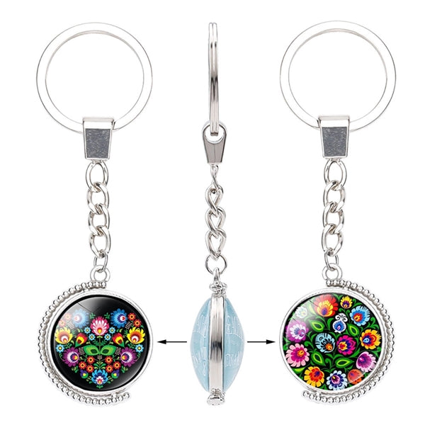 Time Gemstone Keychain Key Ring Jewelry  Lovers Gift