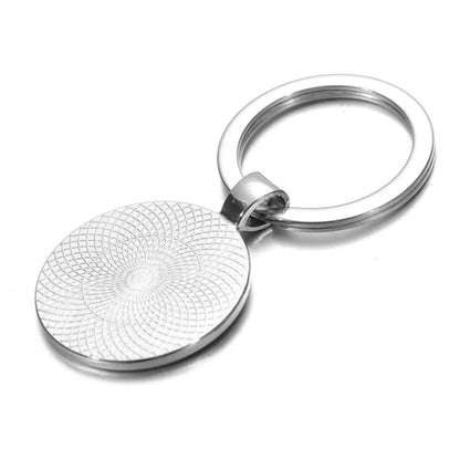 Pattern Jewelry Time Gem Glass Keychain Ring Lovers Gift