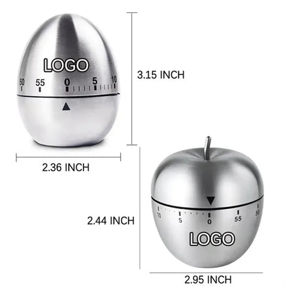 60-Minute Stainless Steel Egg/Apple Shape Kitchen Winding