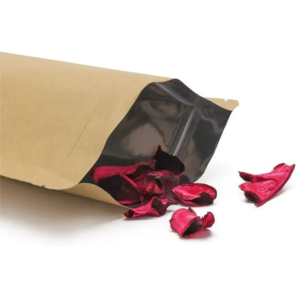 Kraft Stand Up Pouch 5.9 ''x 9.1''+ 1.6'' inches Zip Lock