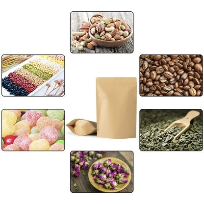 Kraft Stand Up Pouch 7.9 ''x 11.8 ''+ 2'' inches Zip Lock