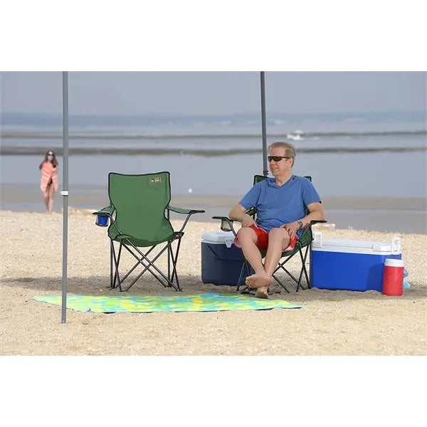 Quik Portable Folding Chair with Arm Rest Cup Holder