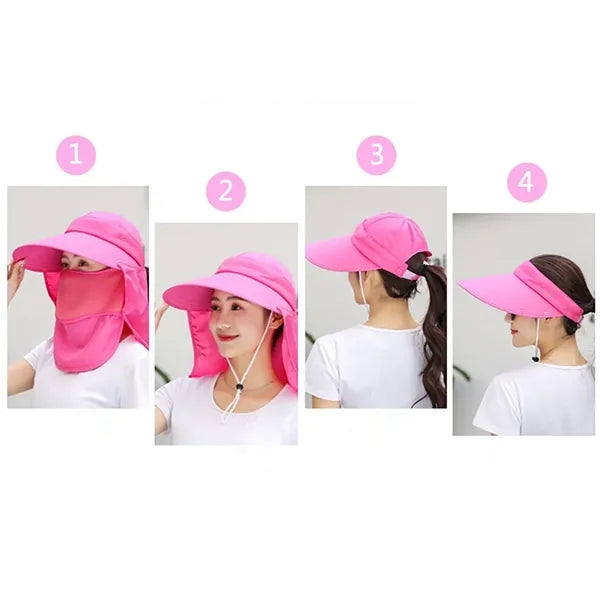 Summer Outdoor Sun Protection Fishing Cap Neck Face Flap Hat