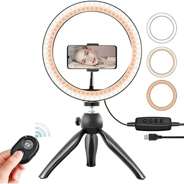 10" LED Ring Light with Tripod Stand & Phone Holder