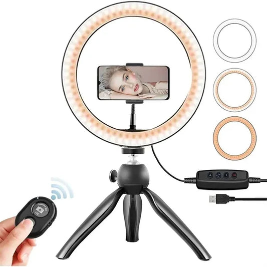 10" LED Ring Light with Tripod Stand & Phone Holder