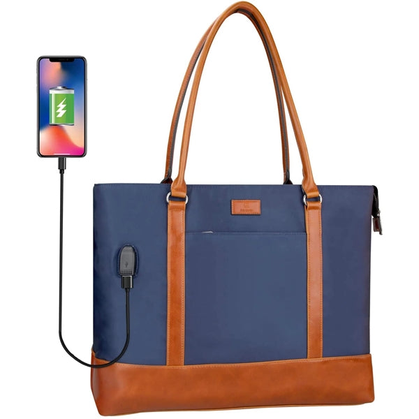 Laptop Tote Bag,USB Teacher Bag Large Work Bag15.6 in Laptop