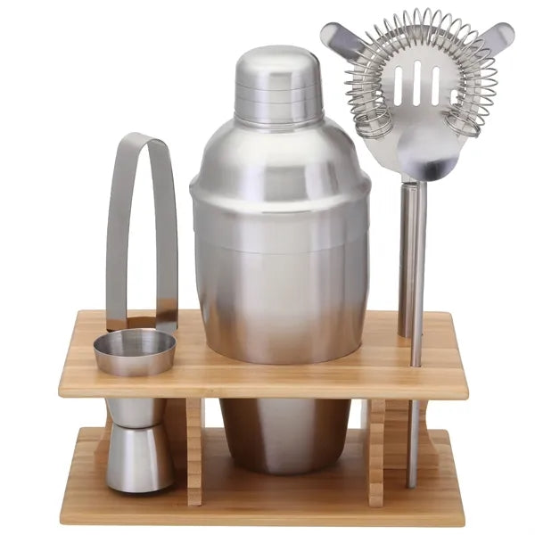 Stainless Steel Shaker Set in Bamboo Stand - NEW VERSION!