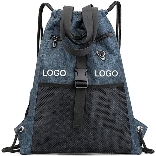 Drawstring Bag Gym with Pockets Sports Sack with Handle Bag