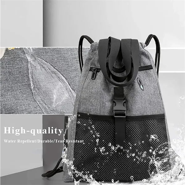 Drawstring Bag Gym with Pockets Sports Sack with Handle Bag