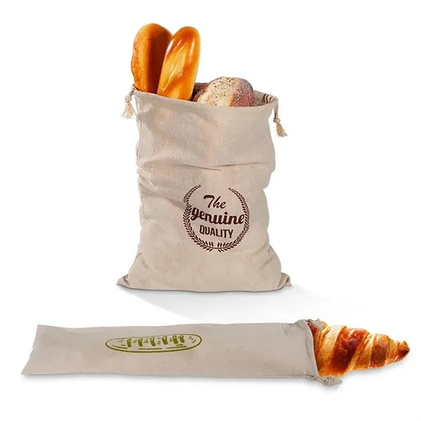 Natural Linen Bread Bags 2Pack 100% Flax Linen for Homemade