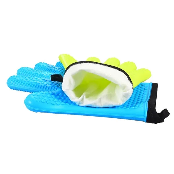 Kitchen Silicone Oven Mitts-Short