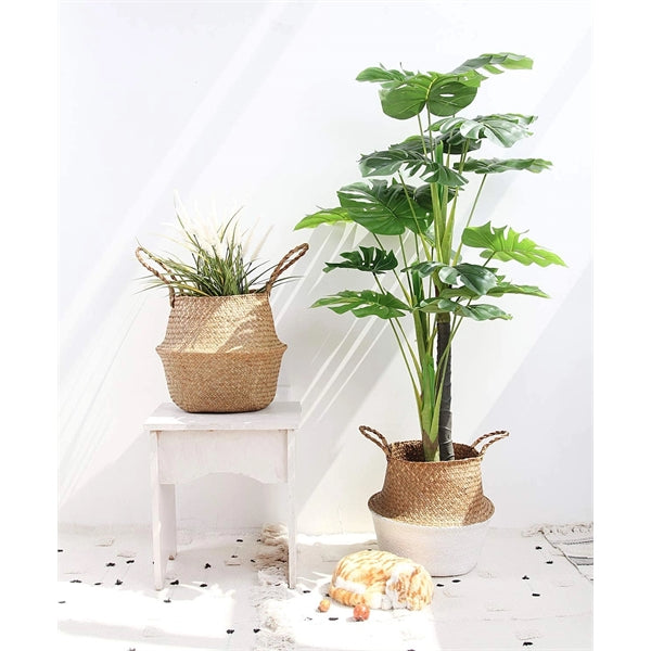 Woven Seagrass Belly Basket for Storage Plant