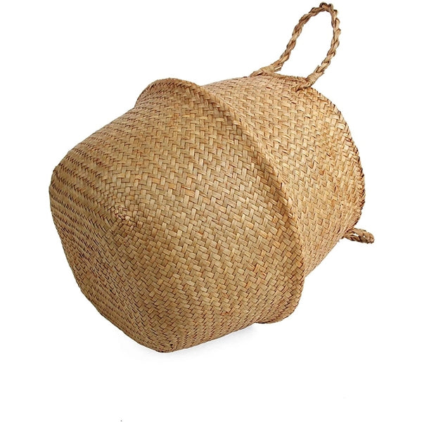 Woven Seagrass Belly Basket for Storage Plant