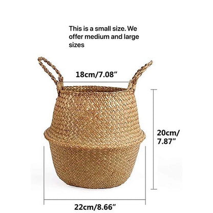 Woven Seagrass Belly Basket for Storage Plant
