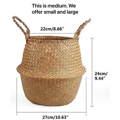 Seagrass Belly Basket - Woven Plant Pot