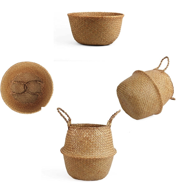 Seagrass Belly Basket - Woven Plant Pot