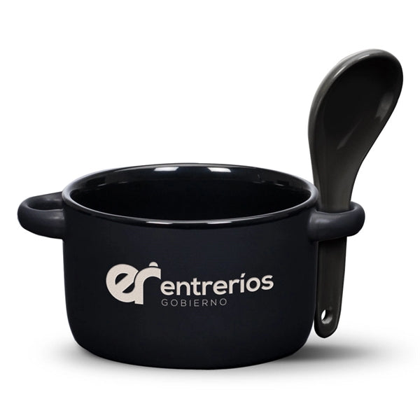 Merritt Soup Mug & Spoon - 12oz - Deep Etch