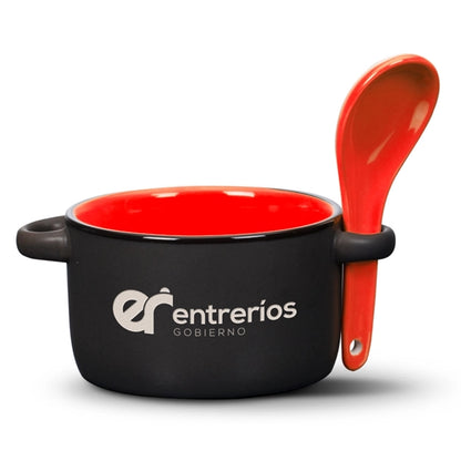 Merritt Soup Mug & Spoon - 12oz - Deep Etch