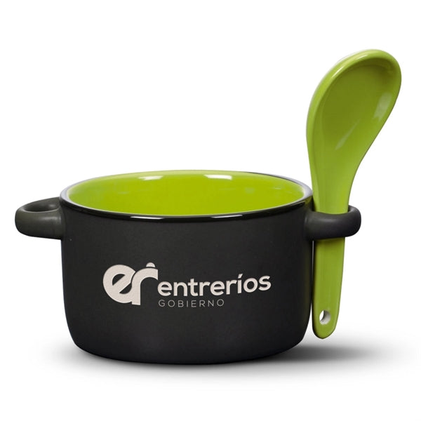 Merritt Soup Mug & Spoon - 12oz - Deep Etch