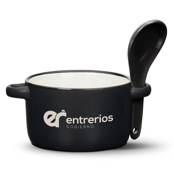 Merritt Soup Mug & Spoon - 12oz - Deep Etch