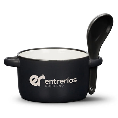 Merritt Soup Mug & Spoon - 12oz - Deep Etch