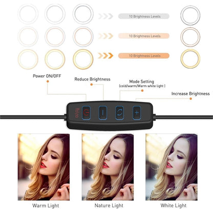 Phone Live Broadcast Bracket Selfie Ring Light 3 in1with mic