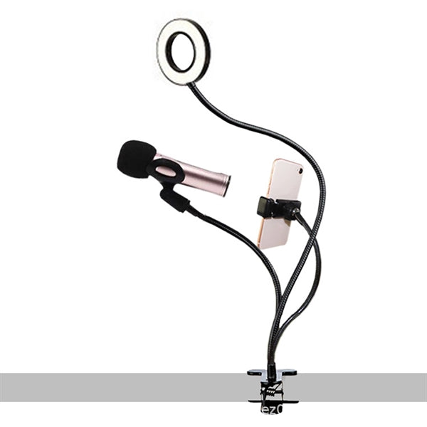 Phone Live Broadcast Bracket Selfie Ring Light 3 in1with mic