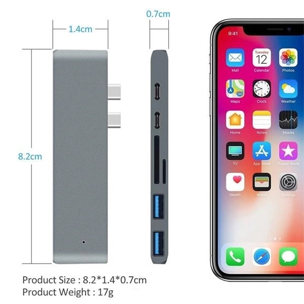 7 in 1 USB C Hub With Type-C Dual  Adapter