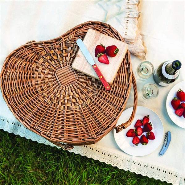 Picnic Time 'Heart' Willow Picnic-Basket with Deluxe Service