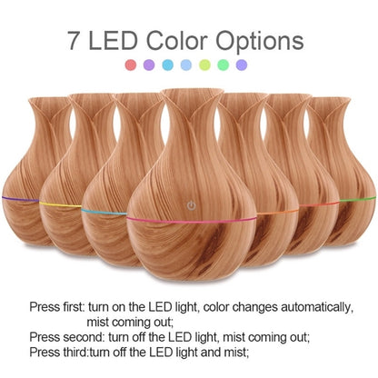 Humidifier Essential Oil Diffuser Wood Grain 7Color Changing