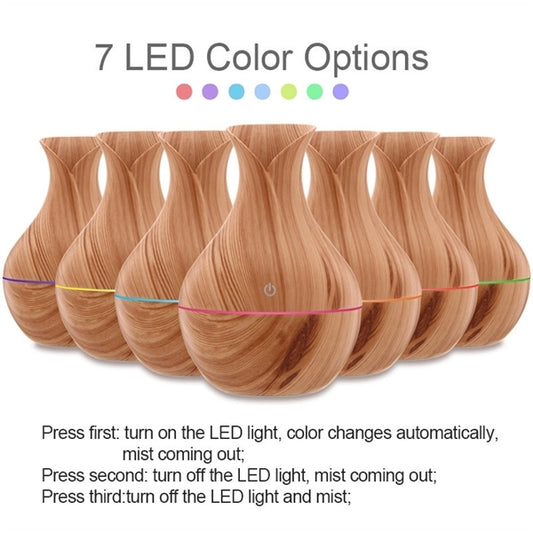 Humidifier Essential Oil Diffuser Wood Grain 7Color Changing