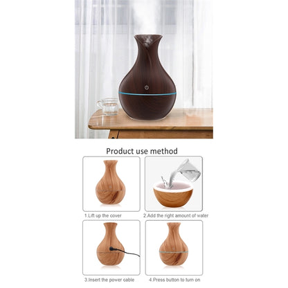 Humidifier Essential Oil Diffuser Wood Grain 7Color Changing